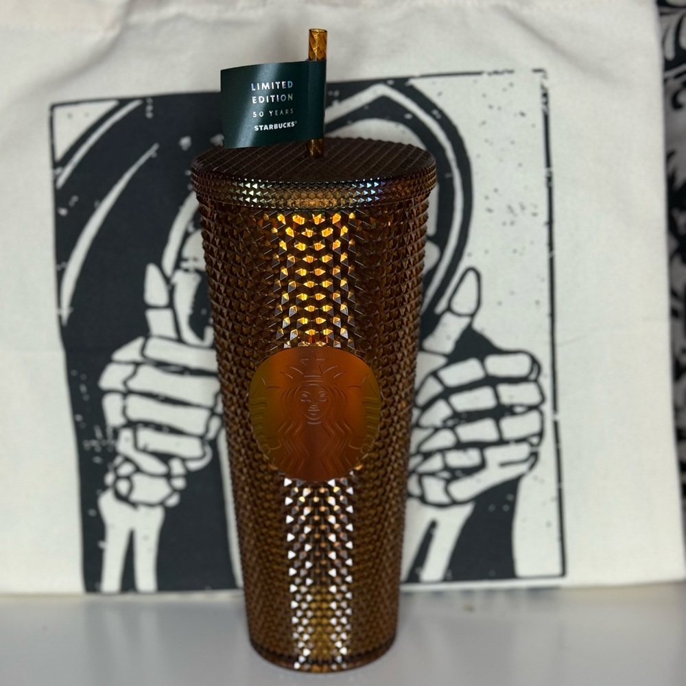 Starbucks 50th Anniversary Gold Textured Tumbler